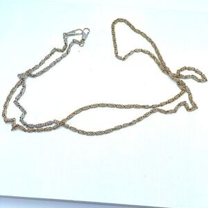Vintage Two-Tone Classic Fashion Scroll Link Chain Buckle Fastener‎ Necklace